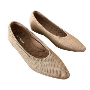 VIVAIA Tamia Walker Ballet Flat Sz 36.5 US 6.5 pointed-toe Lightweight Tan